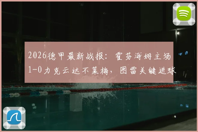 2026德甲最新战报:霍芬海姆主场1-0力克云达不莱梅,图雷关键进球全程回顾与战术复盘